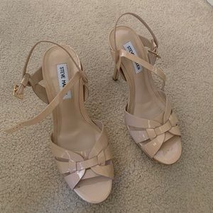 Nude patent heels